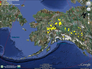 Alaska Map Google Earth Fire Data in Google Earth